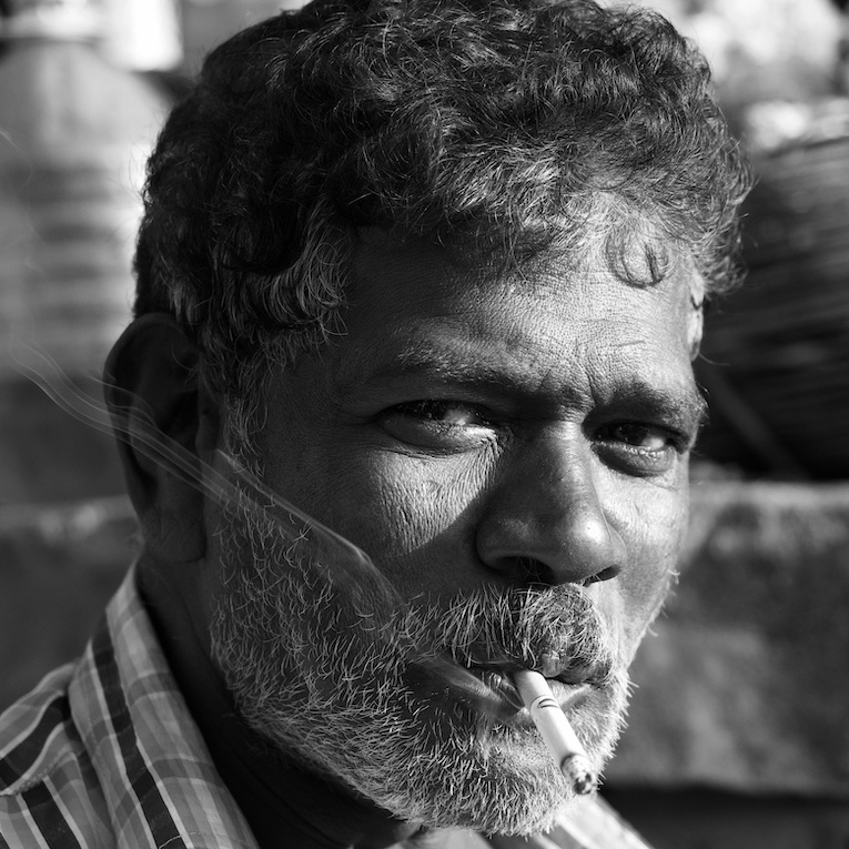 Man Smoking cigarette. Shot in Bangalore, Karnataka, India